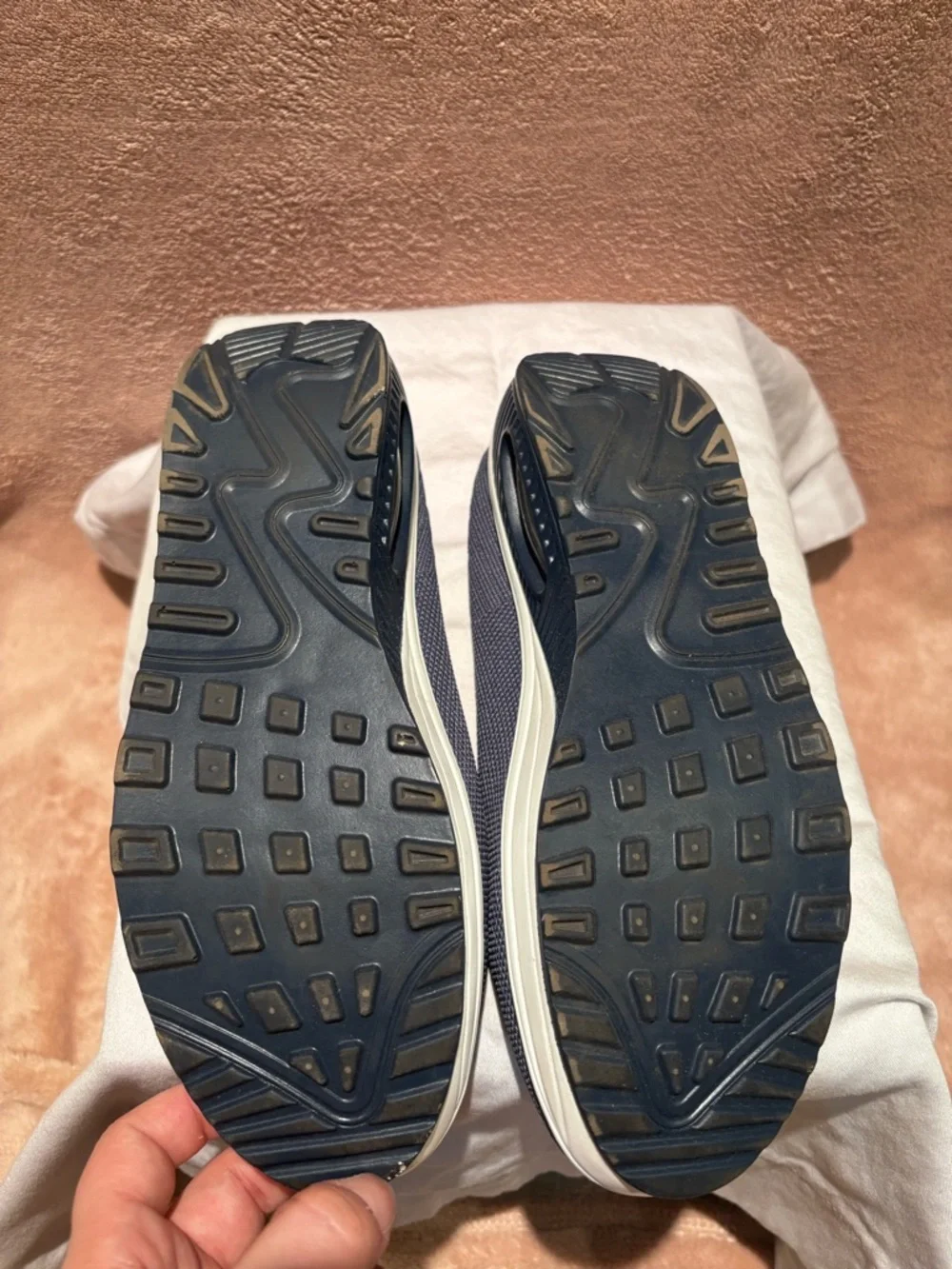 Women’s Navy Orthopedic Wedge Walking Shoes Slip On Knit Sneakers Size 41